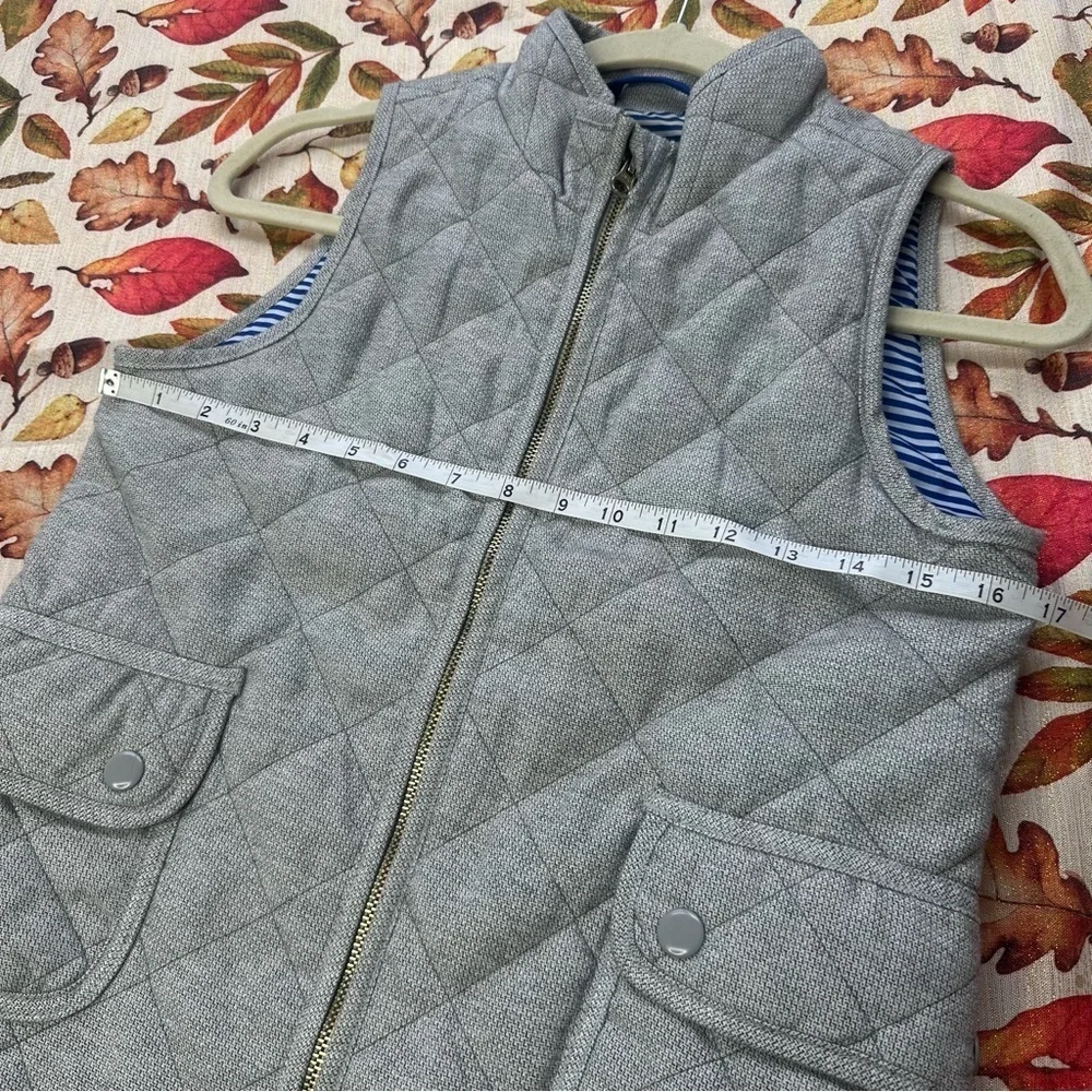 Old Navy Vest Youth XL 14 Gray Full Zip Regular Quilted EUC